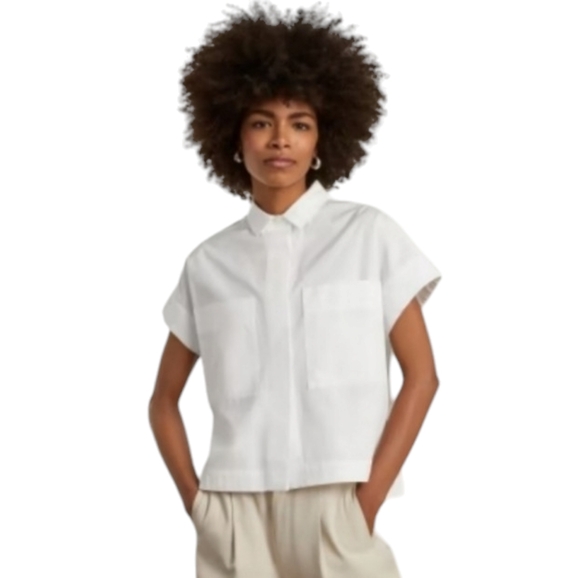 Everlane Tops - Everlane Women's Poplin Short Sleeve Box Shirt Purple Cotton Size XL